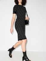 Thumbnail for your product : Fendi FF motif fitted midi dress