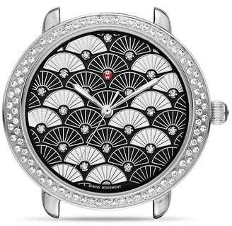 Michele Serein 16 Black Fan Diamond Dial Watch Head, 34mm