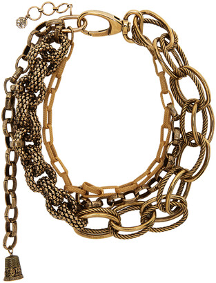 Alexander McQueen Gold Multi Chain Necklace