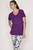 Thumbnail for your product : K Allyn Short Sleeve Pocket Crew Tee in Purple