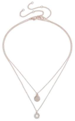 Dorothy Perkins Womens Rose Gold Disc Necklace, Rose Gold