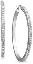 Thumbnail for your product : Macy's Sterling Silver Earrings, Diamond Accent Large Hoop Earrings