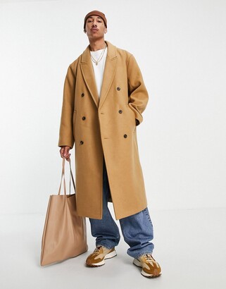 HOT Brown Overcoat Asos Design Wool Mix Overcoat ASOS