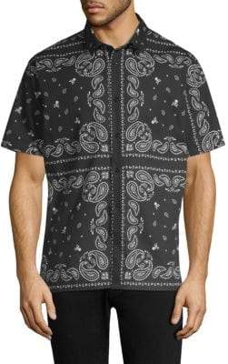 The Kooples Printed Short-Sleeve Button-Front Shirt
