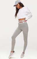 Thumbnail for your product : PrettyLittleThing Grey Marl Strappy Waist Leggings
