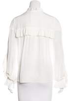 Thumbnail for your product : Alexis Ruffle-Trimmed Silk Top w/ Tags