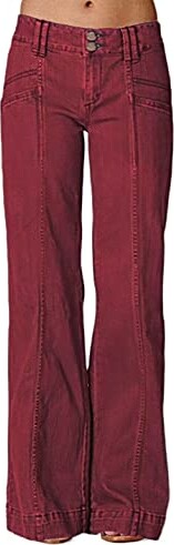 Flamingals Jeans for Women Seam Front Low Rise Flare Jeans 2023 Trendy