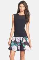 Thumbnail for your product : Erin Fetherston ERIN 'Marilyn' Illusion Yoke Ponte Drop Waist Dress