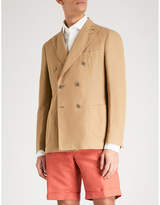 Thumbnail for your product : SLOWEAR Chinolino double-breasted linen and cotton-blend jacket