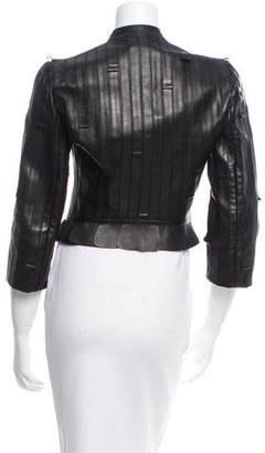 Alexander McQueen Leather Cropped Jacket
