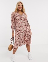 Thumbnail for your product : Simply Be wrap dress with frill in floral print