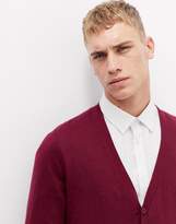 Thumbnail for your product : ASOS Design DESIGN cotton cardigan in burgundy
