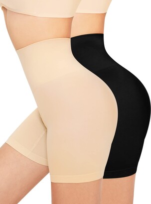 ATTLADY 2 Piece Women Tummy Control Shorts Seemless Thigh Slimmer