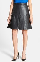 Thumbnail for your product : Classiques Entier Leather Pleat Skirt