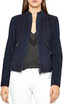 Womens Navy Suede Jacket - ShopStyle