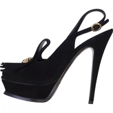 Thumbnail for your product : Saint Laurent Black Suede Sandals