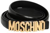 Moschino Ceinture En Cuir Brillant Et Lettres Logo 20mm