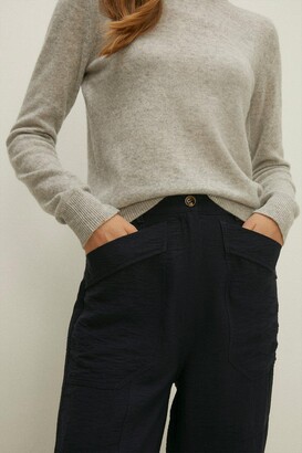 Oasis Womens Linen Look Pocket Detail Trouser