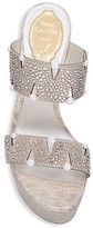 Thumbnail for your product : Rene Caovilla Embellished Leather Platform Wedge Mules