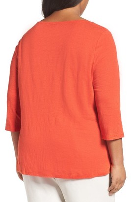 Eileen Fisher Plus Size Women's Organic Linen Jersey Top