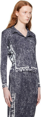 Pleats Please Issey Miyake Blue Trail Denim Shirt - ShopStyle Tops 