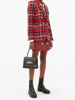 Thumbnail for your product : Balmain Double-breasted Tartan Tweed Blazer - Red Multi