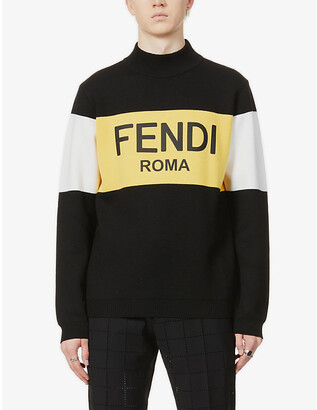 Fendi Black Yellow Roma Branded Jumper 42 - ShopStyle Sleeve Shirts