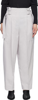 Gray Flat Tuck Trousers 