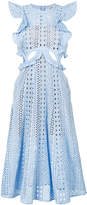 Thumbnail for your product : Self-Portrait ruffle trim cut -out dress