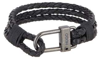 BOSS E-Hook Braided Leather Bracelet