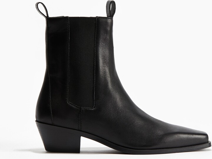 H&M Leather Ankle Boots