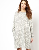 Thumbnail for your product : ASOS Oversized Sweat Dress In Animal Print