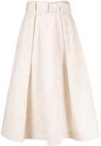 Thumbnail for your product : MSGM Belted Waist Full Skirt