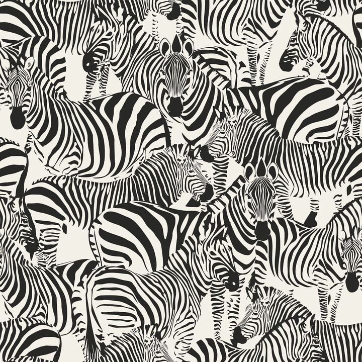 Origin Jemima Black Zebra Wallpaper, 20.5-in by 33-ft