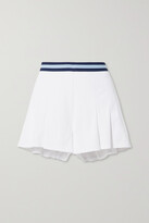 Thumbnail for your product : The Upside Ace Jaynee Striped Pleated Ribbed Stretch-jersey Tennis Skirt - White