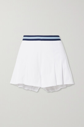 The Upside Ace Jaynee Striped Pleated Ribbed Stretch-jersey Tennis Skirt - White