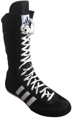 adidas black leather trainers