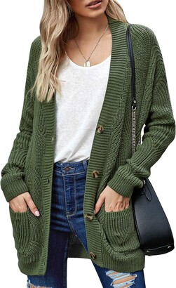Dark Green Cardigan | Shop the world's largest collection of fashion |  ShopStyle UK