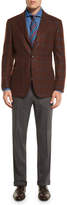 Thumbnail for your product : Kiton Wool Stretch Flannel Flat-Front Pants, Medium Gray