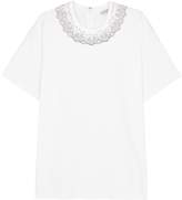 Christopher Kane White Lace-trimmed Cotton T