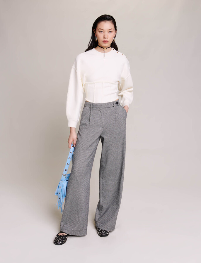 Chouyatou Women's Summer Wide Leg Bib Linen Overalls Palazzo Pants