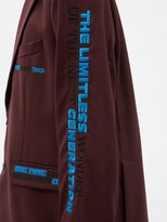 Thumbnail for your product : Vetements Logo-embroidered Wool-gabardine Tailored Jacket - Burgundy
