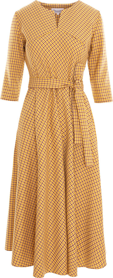 Couture De Marie Victoria Flared Wool Checked Dress