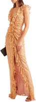 Thumbnail for your product : Alice McCall Ruffled Split-front Lace Gown