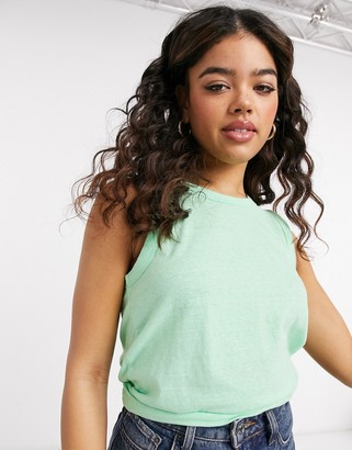 J.Crew knot back jersey tank top in green