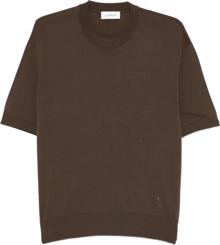 Laneus logo-embroidered crew-neck T-shirt