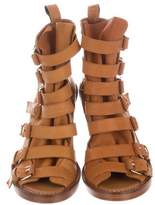 Thumbnail for your product : Ann Demeulemeester Leather Multistrap Wedges