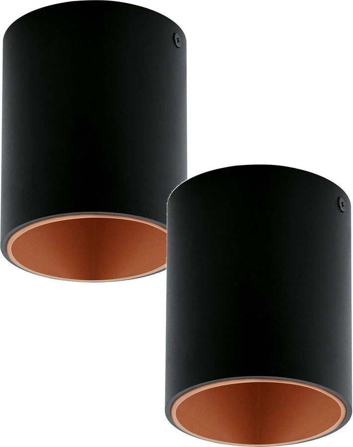 Loops 2 PACK Wall / Ceiling Light Black & Copper Round Downlight 3.3W Built ShopStyle
