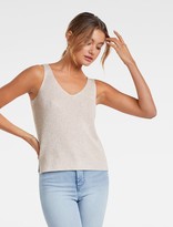 Thumbnail for your product : Ever New Rita Lace-Up Back Metallic Knit Tank