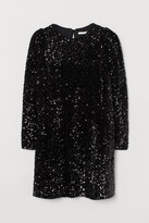 Thumbnail for your product : H&M Puff-sleeved Dress - Black